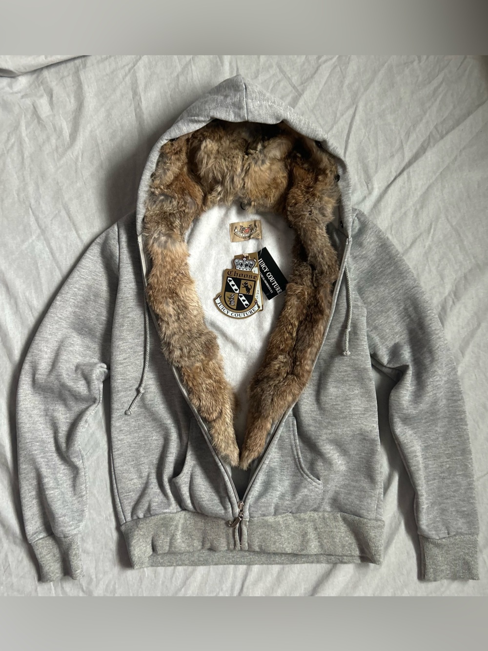 Juicy Couture grey zip up hoodie